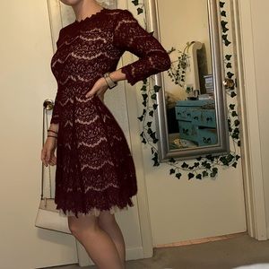 Lace maroon dress